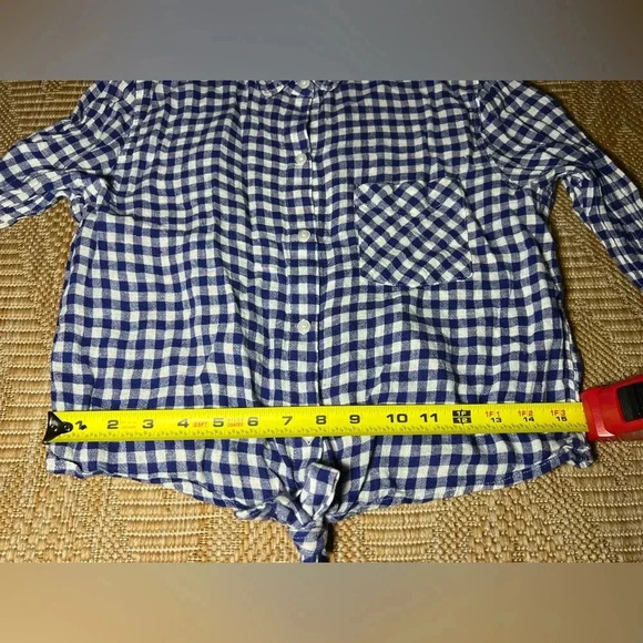 Rails Women's Val Blue Gingham Plaid Long Sleeve,Button Down, Tie Front, Size S - Picture 6 of 9